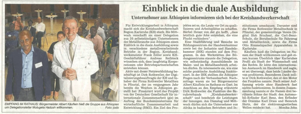 Zeitungsausschnitt "Einblick in die duale Ausbildung"
